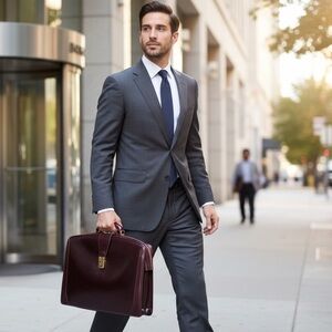 Bosca Men’s Italian Leather Briefcase w/ key, tag & dust bag